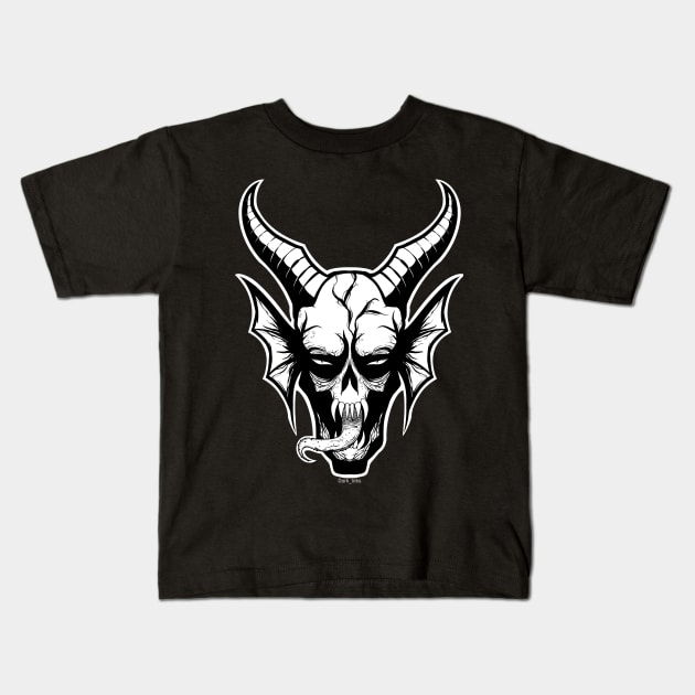 Demon Fire mono Kids T-Shirt by Dark_Inks